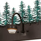 Meyda Lighting Tall Pines 48" 5-Light Timeless Bronze & Green Trees Vanity Light With White Shade Glass