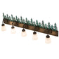 Meyda Lighting Tall Pines 48" 5-Light Timeless Bronze & Green Trees Vanity Light With White Shade Glass