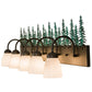 Meyda Lighting Tall Pines 48" 5-Light Timeless Bronze & Green Trees Vanity Light With White Shade Glass