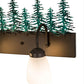 Meyda Lighting Tall Pines 48" 5-Light Timeless Bronze & Green Trees Vanity Light With White Shade Glass