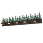 Meyda Lighting Tall Pines 48" 5-Light Timeless Bronze & Green Trees Vanity Light With White Shade Glass