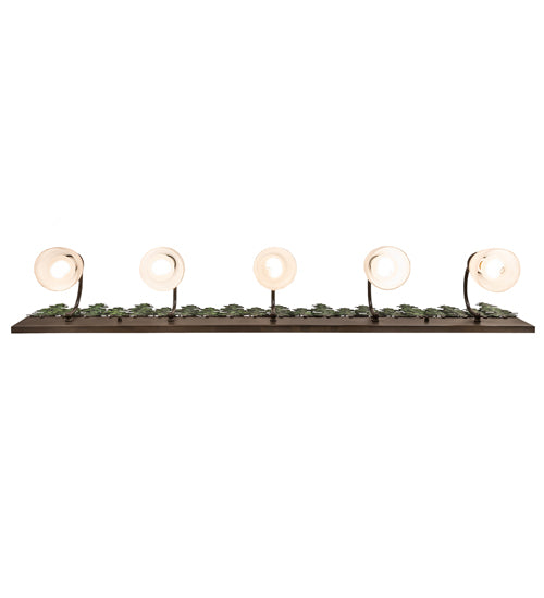 Meyda Lighting Tall Pines 48" 5-Light Timeless Bronze Vanity Light With White Shade Glass