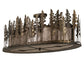 Meyda Lighting Tall Pines 48" 6-Light Antique Copper Island Flush Mount Light With Silver Mica Shade Glass
