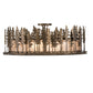 Meyda Lighting Tall Pines 48" 6-Light Antique Copper Island Flush Mount Light With Silver Mica Shade Glass