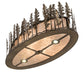 Meyda Lighting Tall Pines 48" 6-Light Antique Copper Island Flush Mount Light With Silver Mica Shade Glass