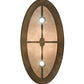 Meyda Lighting Tall Pines 48" 6-Light Antique Copper Island Flush Mount Light With Silver Mica Shade Glass