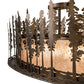 Meyda Lighting Tall Pines 48" 6-Light Antique Copper Island Flush Mount Light With Silver Mica Shade Glass