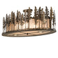 Meyda Lighting Tall Pines 48" 6-Light Antique Copper Island Flush Mount Light With Silver Mica Shade Glass