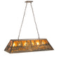Meyda Lighting Tall Pines 48" 6-Light Antique Copper Island Pendant Light With Amber Mica Shade Glass