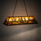 Meyda Lighting Tall Pines 48" 6-Light Antique Copper Island Pendant Light With Amber Mica Shade Glass
