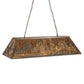 Meyda Lighting Tall Pines 48" 6-Light Antique Copper Island Pendant Light With Amber Mica Shade Glass