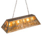 Meyda Lighting Tall Pines 48" 6-Light Antique Copper Island Pendant Light With Amber Mica Shade Glass