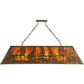 Meyda Lighting Tall Pines 48" 6-Light Antique Copper Island Pendant Light With Amber Mica Shade Glass