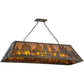 Meyda Lighting Tall Pines 48" 6-Light Antique Copper Island Pendant Light With Amber Mica Shade Glass