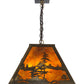 Meyda Lighting Tall Pines 48" 6-Light Antique Copper Island Pendant Light With Amber Mica Shade Glass