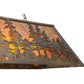 Meyda Lighting Tall Pines 48" 6-Light Antique Copper Island Pendant Light With Amber Mica Shade Glass