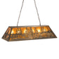 Meyda Lighting Tall Pines 48" 6-Light Antique Copper Island Pendant Light With Amber Mica Shade Glass