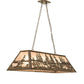 Meyda Lighting Tall Pines 48" 6-Light Antique Copper Island Pendant Light With Silver Mica Shade Glass