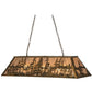 Meyda Lighting Tall Pines 48" 6-Light Antique Copper Island Pendant Light With Silver Mica Shade Glass