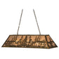 Meyda Lighting Tall Pines 48" 6-Light Antique Copper Island Pendant Light With Silver Mica Shade Glass
