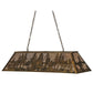 Meyda Lighting Tall Pines 48" 6-Light Antique Copper Island Pendant Light With Silver Mica Shade Glass