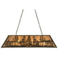 Meyda Lighting Tall Pines 48" 6-Light Antique Copper Island Pendant Light With Silver Mica Shade Glass