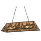 Meyda Lighting Tall Pines 48" 6-Light Antique Copper Island Pendant Light With Silver Mica Shade Glass