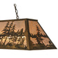 Meyda Lighting Tall Pines 48" 6-Light Antique Copper Island Pendant Light With Silver Mica Shade Glass