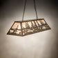 Meyda Lighting Tall Pines 48" 6-Light Antique Copper Island Pendant Light With Silver Mica Shade Glass