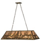 Meyda Lighting Tall Pines 48" 6-Light Antique Copper Island Pendant Light With Silver Mica Shade Glass