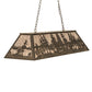 Meyda Lighting Tall Pines 48" 6-Light Antique Copper Island Pendant Light With Silver Mica Shade Glass