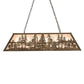 Meyda Lighting Tall Pines 48" 6-Light Antique Copper Island Pendant Light With Silver Mica Shade Glass
