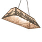Meyda Lighting Tall Pines 48" 6-Light Antique Copper Island Pendant Light With Silver Mica Shade Glass