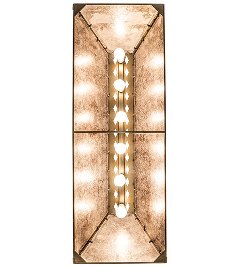 Meyda Lighting Tall Pines 48" 6-Light Antique Copper Island Pendant Light With Silver Mica Shade Glass