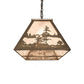 Meyda Lighting Tall Pines 48" 6-Light Antique Copper Island Pendant Light With Silver Mica Shade Glass