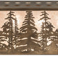 Meyda Lighting Tall Pines 48" 6-Light Antique Copper Island Pendant Light With Silver Mica Shade Glass
