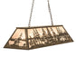 Meyda Lighting Tall Pines 48" 6-Light Antique Copper Island Pendant Light With Silver Mica Shade Glass
