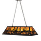 Meyda Lighting Tall Pines 48" 6-Light Black Satin Wrought Iron Island Pendant Light With Amber Mica Shade Glass