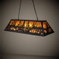 Meyda Lighting Tall Pines 48" 6-Light Black Satin Wrought Iron Island Pendant Light With Amber Mica Shade Glass