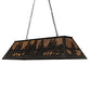 Meyda Lighting Tall Pines 48" 6-Light Black Satin Wrought Iron Island Pendant Light With Amber Mica Shade Glass