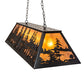 Meyda Lighting Tall Pines 48" 6-Light Black Satin Wrought Iron Island Pendant Light With Amber Mica Shade Glass