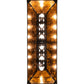 Meyda Lighting Tall Pines 48" 6-Light Black Satin Wrought Iron Island Pendant Light With Amber Mica Shade Glass