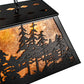 Meyda Lighting Tall Pines 48" 6-Light Black Satin Wrought Iron Island Pendant Light With Amber Mica Shade Glass