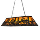 Meyda Lighting Tall Pines 48" 6-Light Black Satin Wrought Iron Island Pendant Light With Amber Mica Shade Glass