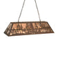 Meyda Lighting Tall Pines 48" 6-Light Cafe Noir Island Pendant Light With Silver Mica Shade Glass