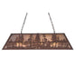 Meyda Lighting Tall Pines 48" 6-Light Cafe Noir Island Pendant Light With Silver Mica Shade Glass