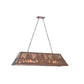 Meyda Lighting Tall Pines 48" 6-Light Cafe Noir Island Pendant Light With Silver Mica Shade Glass