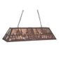 Meyda Lighting Tall Pines 48" 6-Light Cafe Noir Island Pendant Light With Silver Mica Shade Glass