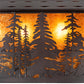 Meyda Lighting Tall Pines 48" 6-Light Mahogany Bronze Island Pendant Light With Amber Mica Shade Glass