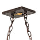 Meyda Lighting Tall Pines 48" 6-Light Mahogany Bronze Island Pendant Light With Amber Mica Shade Glass